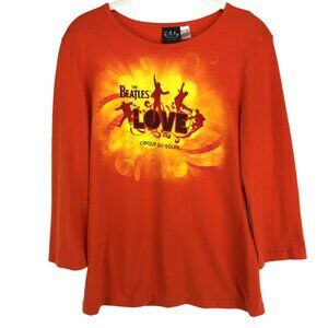 The Beatles Love Cirque Du Soleil Graphic Long Sleeve 100% Cotton Tee Size Small